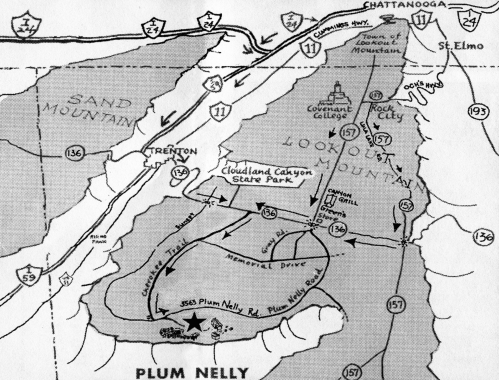 Map to Lookout Mountain Pottery Studio